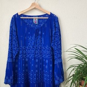 Johnny Was Embroidered Tunic Mini Dress